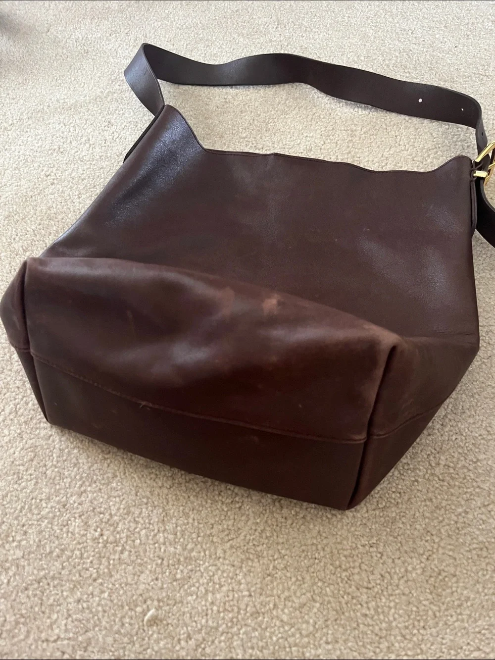 Madewell Brown Leather Bucket Bag - Classic Shoulder Bag